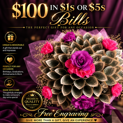 100 Dollar Money Bouquet